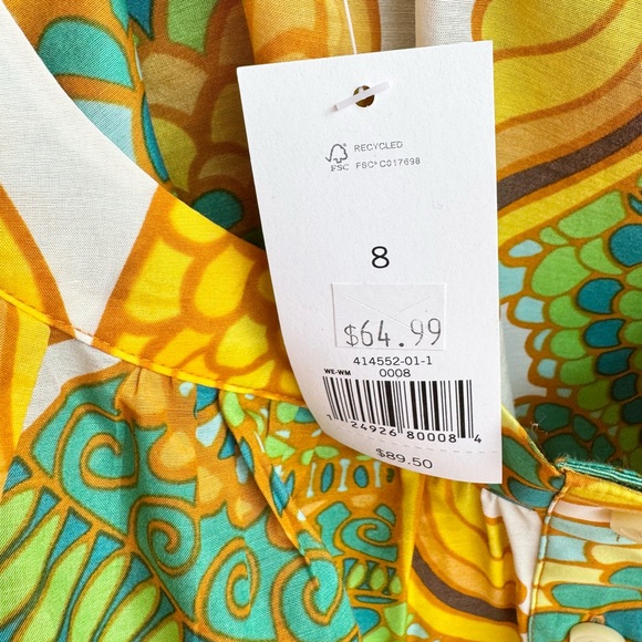 Banana Republic Yellow and Green Ruffled Blouse - Picture 6 of 8